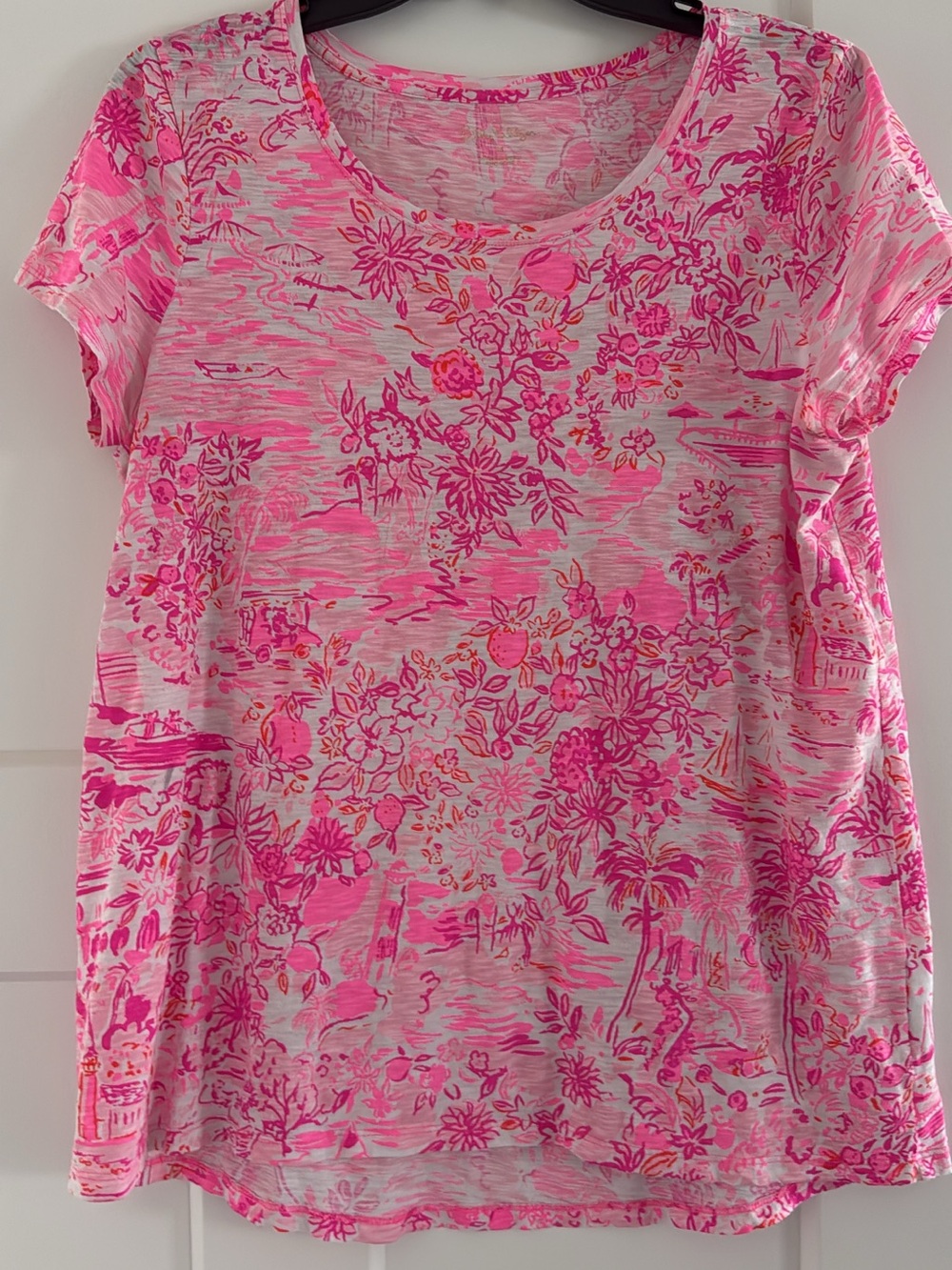 Lilly Pulitzer Pink Floral Short-Sleeve Crew Tee